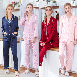 A set of faux silk pajamas