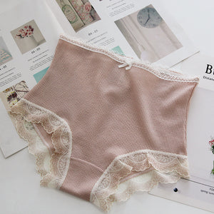 Lace high-waist briefs