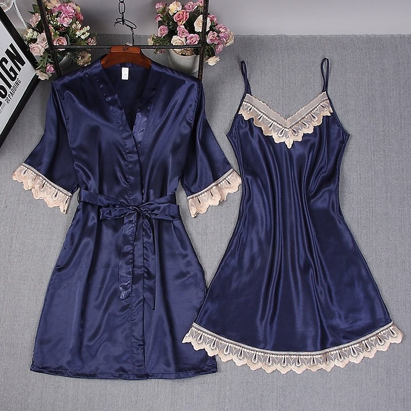 Sexy nightgown ice silk set