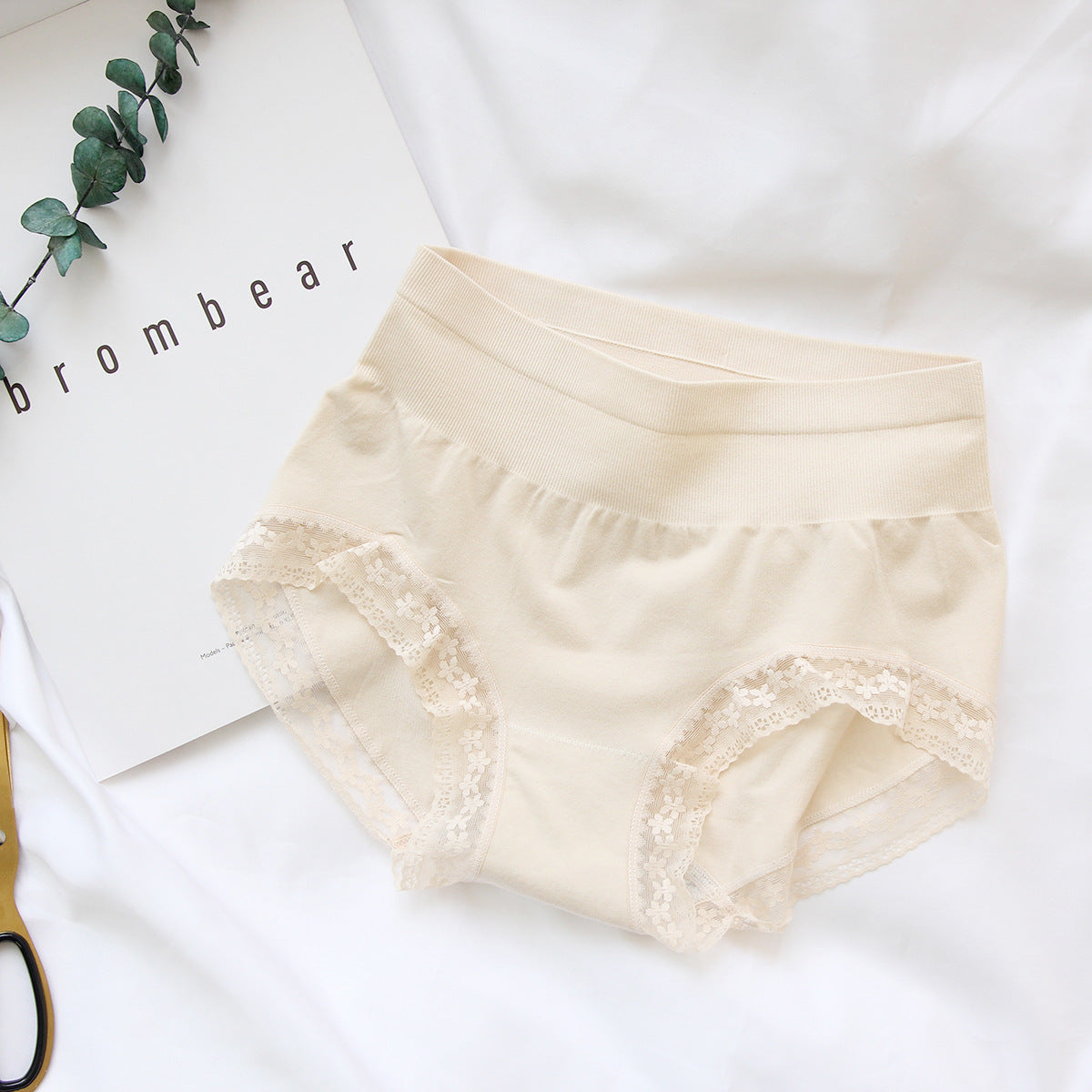 One high-waist lace brief