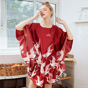 Oversized silk silk nightgown