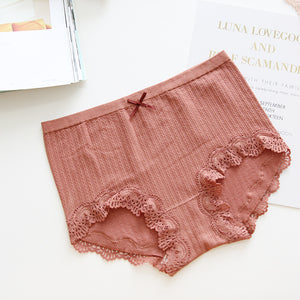 One high-waist lace brief