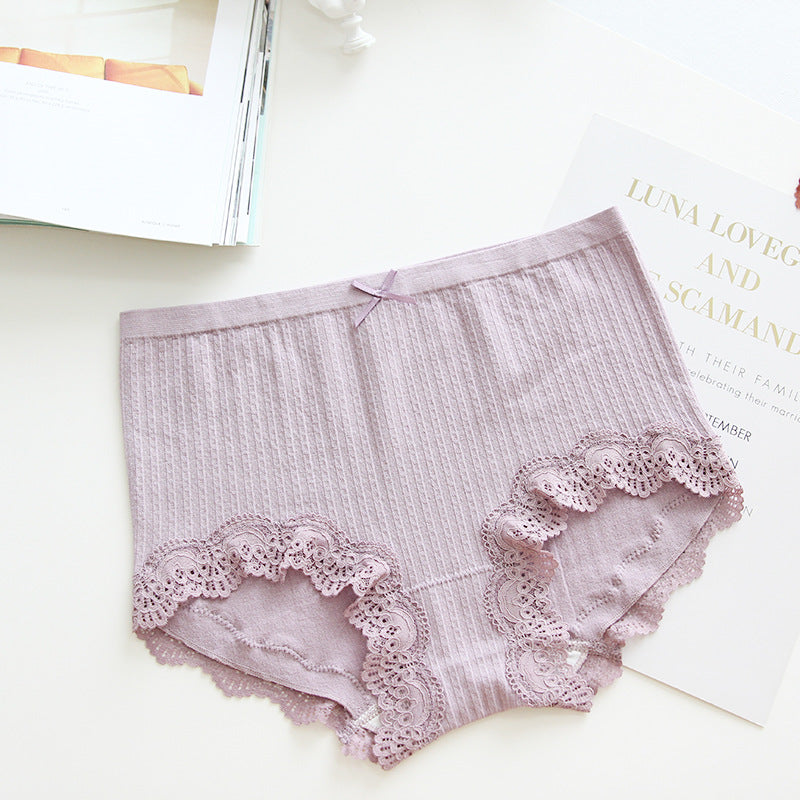 One high-waist lace brief