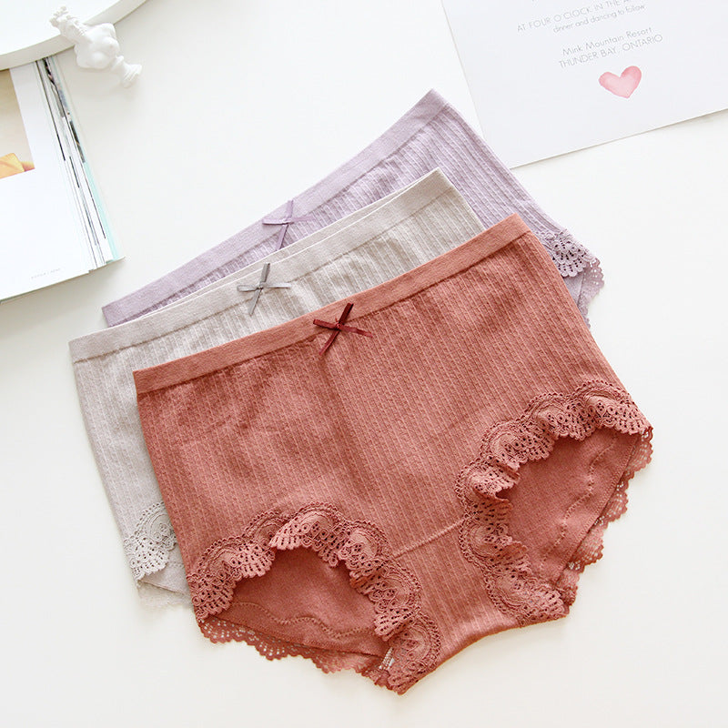 One high-waist lace brief