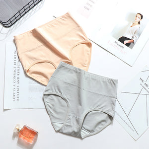 One high-waist cotton brief