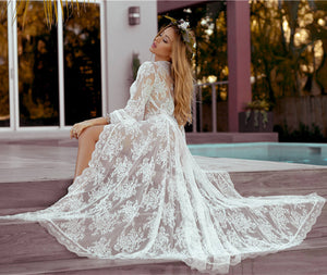 Lace long beach dress with lace