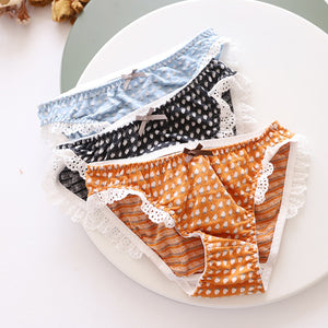 One low-rise lace briefs from cotton