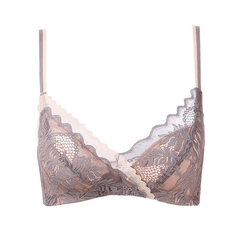 Women's lace bra underwear gather chest without steel ring