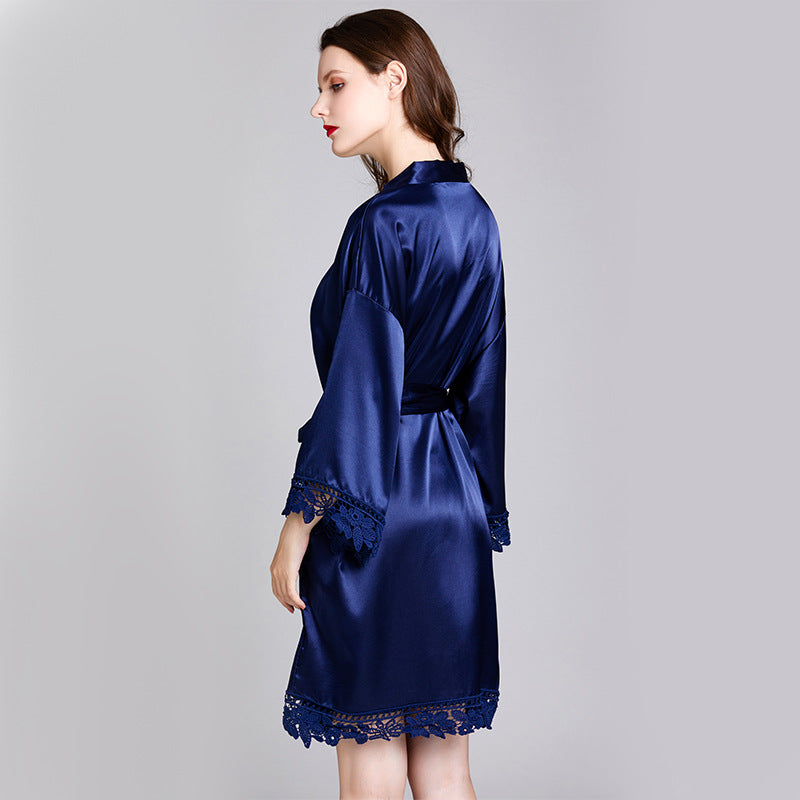 Long sleeved gown of rayon