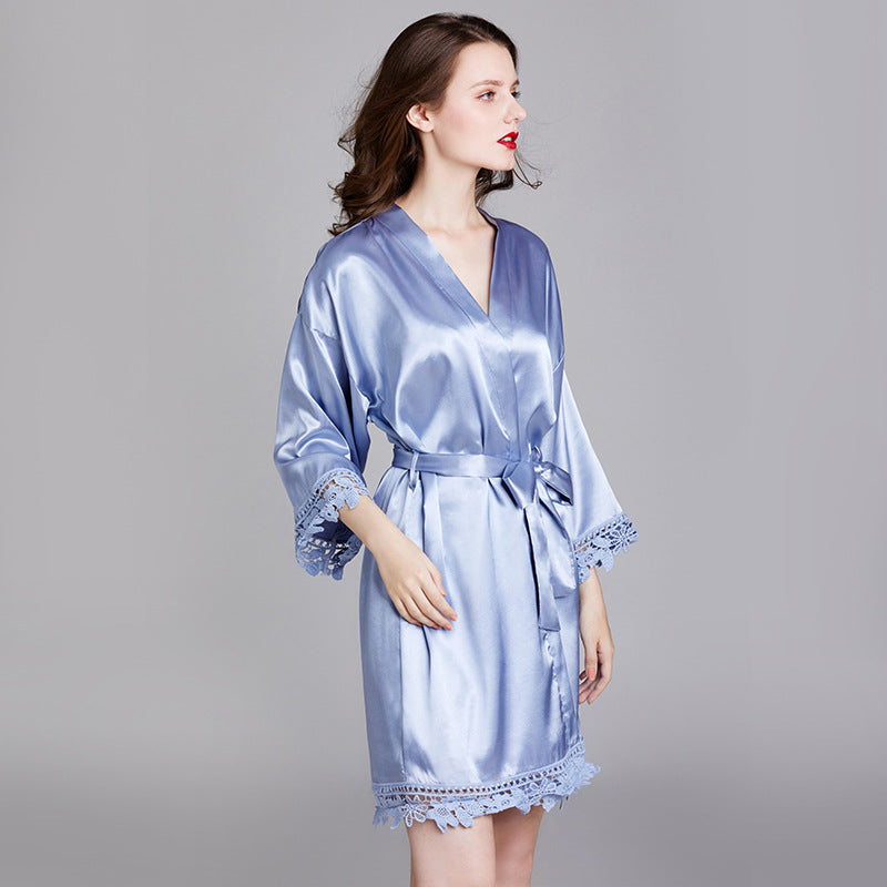 Long sleeved gown of rayon