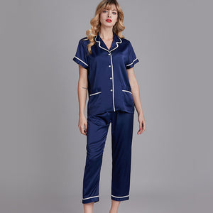 A set of faux silk pajamas