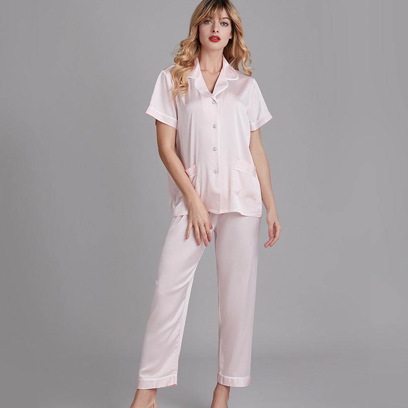 A set of faux silk pajamas