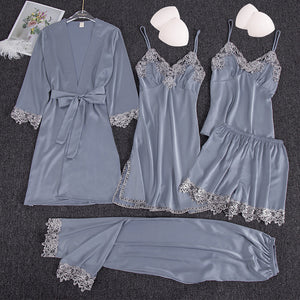 A set of faux silk pajamas