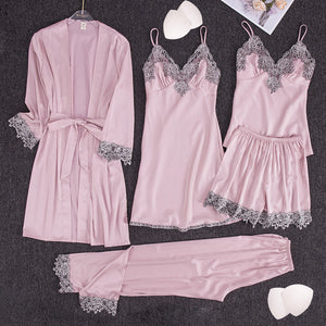 A set of faux silk pajamas