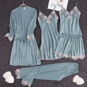 A set of faux silk pajamas