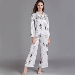 A set of faux silk pajamas