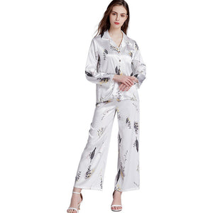 A set of faux silk pajamas