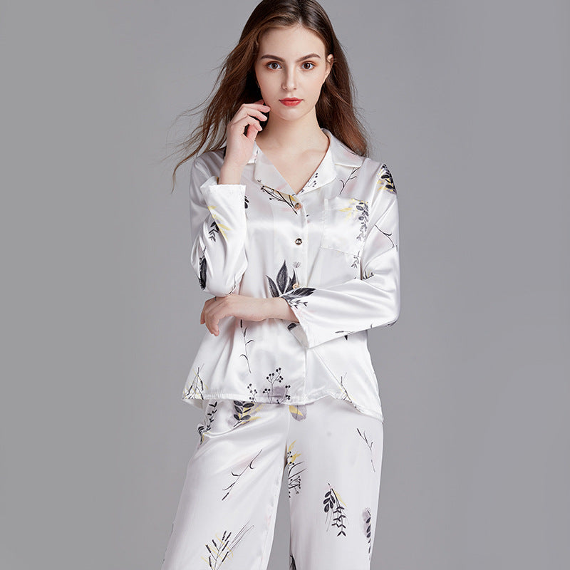 A set of faux silk pajamas