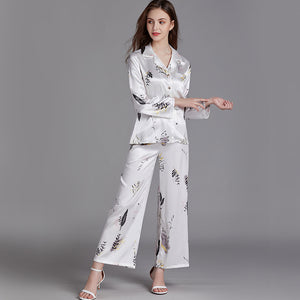 A set of faux silk pajamas