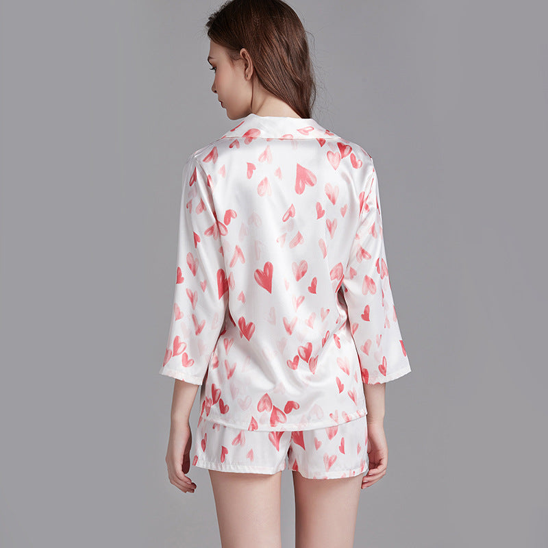 A set of faux silk pajamas