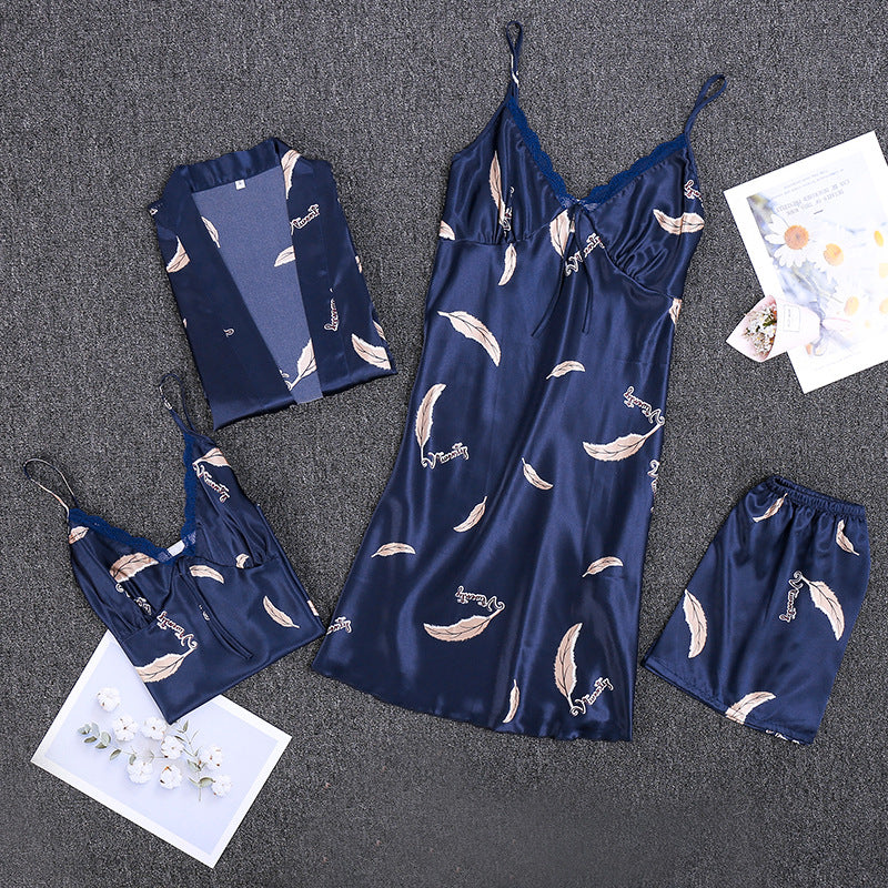 A set of faux silk pajamas