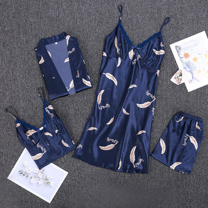 A set of faux silk pajamas