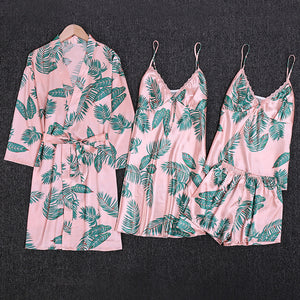 A set of faux silk pajamas