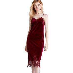 Long silk faux silk dress