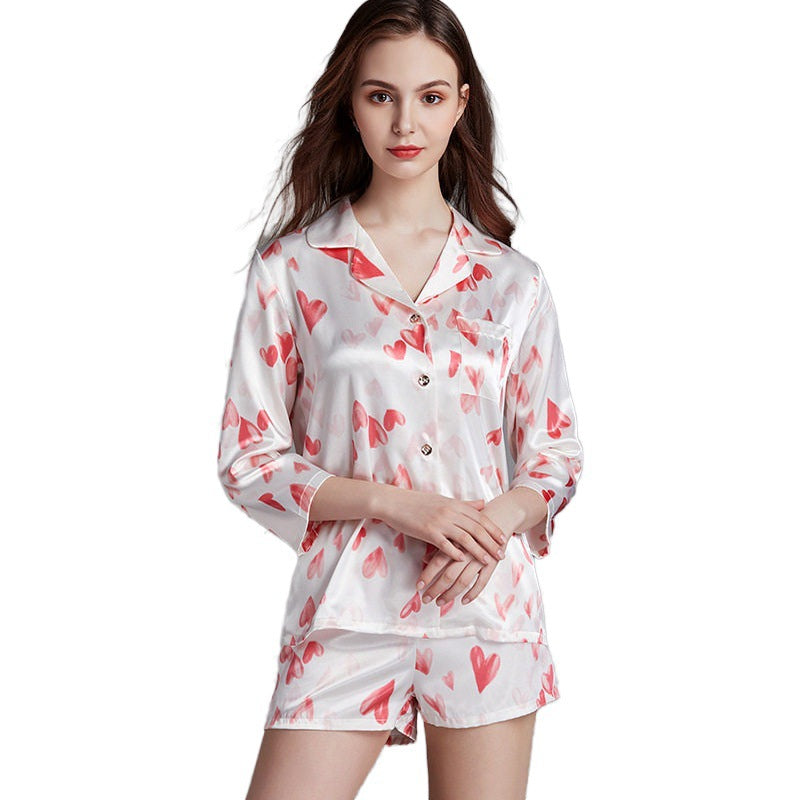 A set of faux silk pajamas