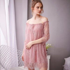 Sexy lace long nightgown