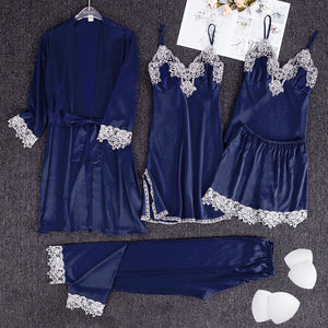 A set of faux silk pajamas