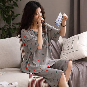 Home cotton pajamas set