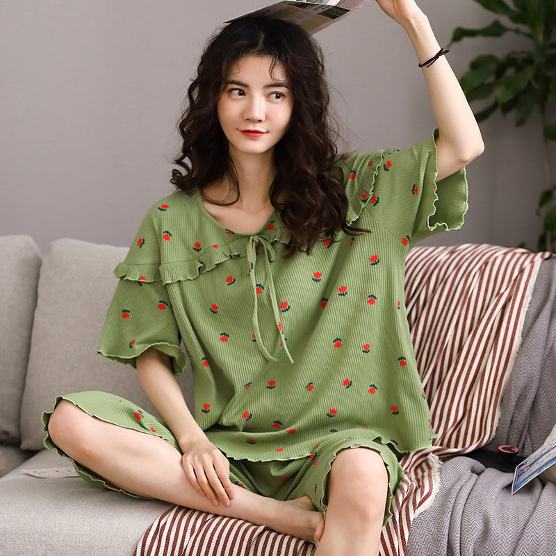 Home cotton pajamas set