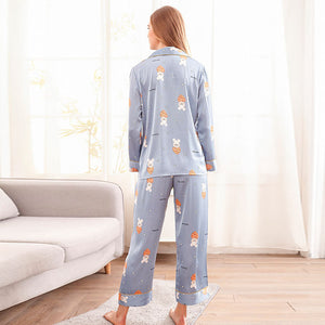 A set of faux silk pajamas