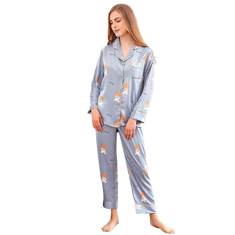 A set of faux silk pajamas