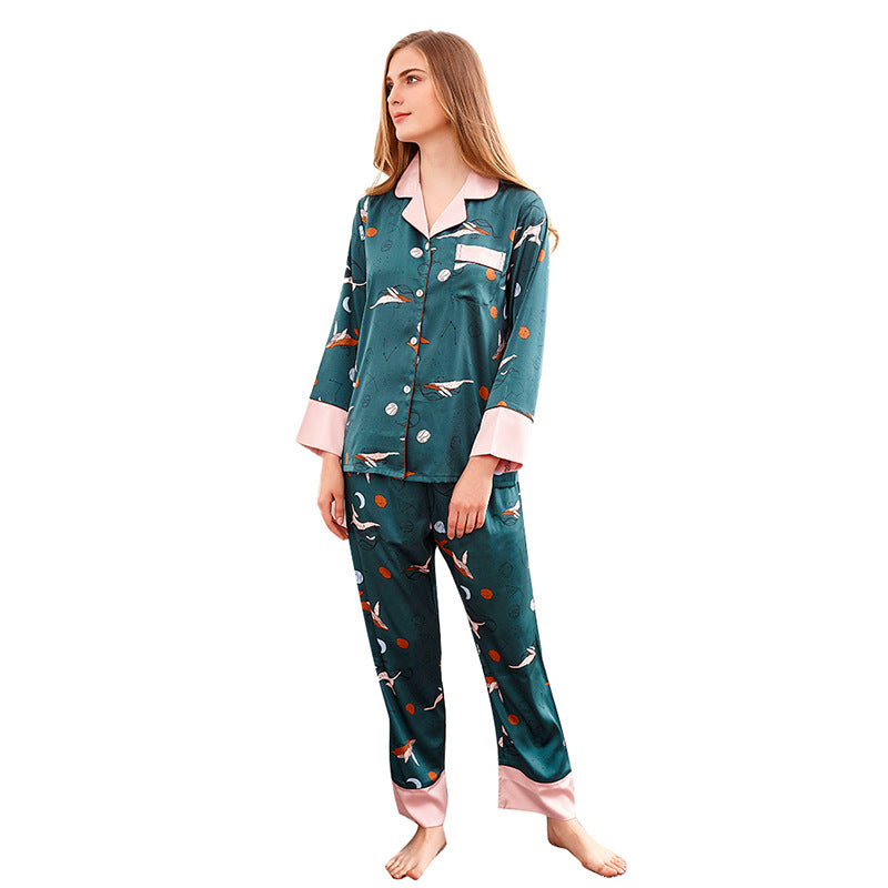 A set of faux silk pajamas