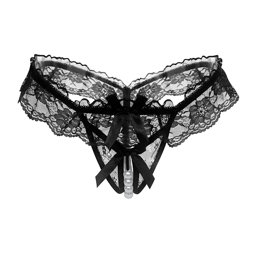 One sexy lace low-waist briefs with pearls