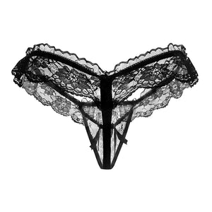 One sexy lace low-waist briefs with pearls