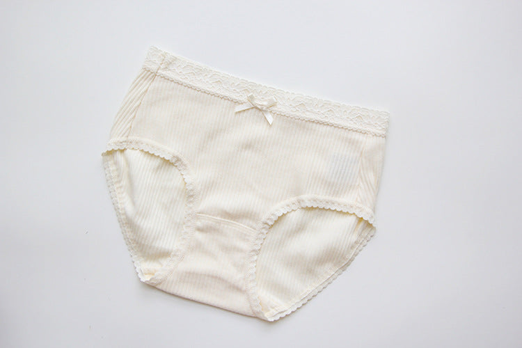 One low-waist lace brief cotton underwear