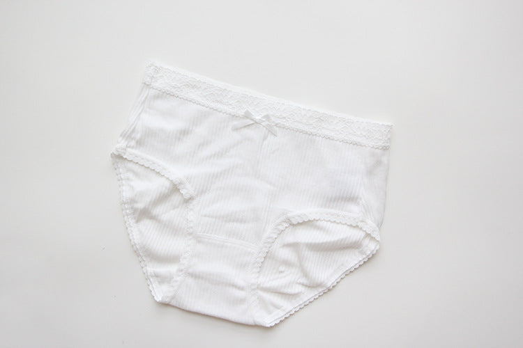 One low-waist lace brief cotton underwear