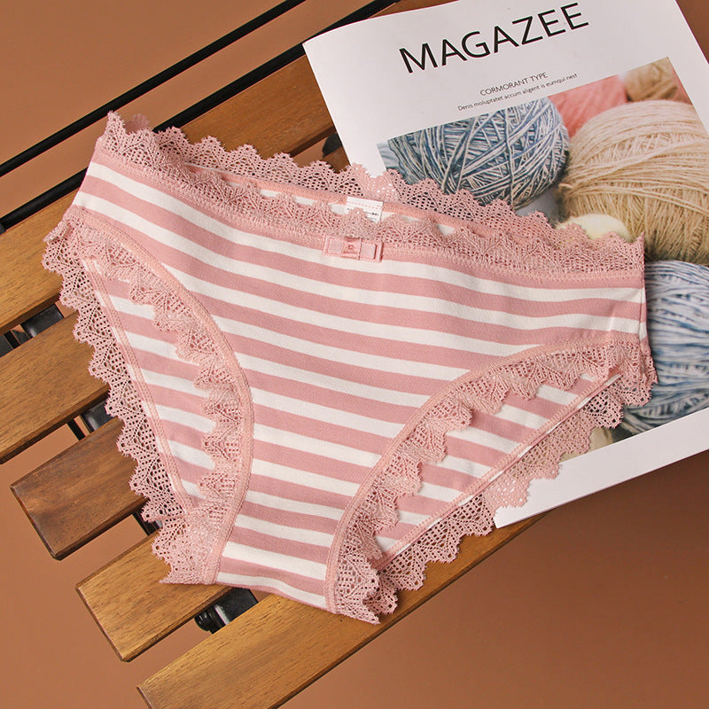 Striped Sweet Cotton Triangle Comfort Women Panties