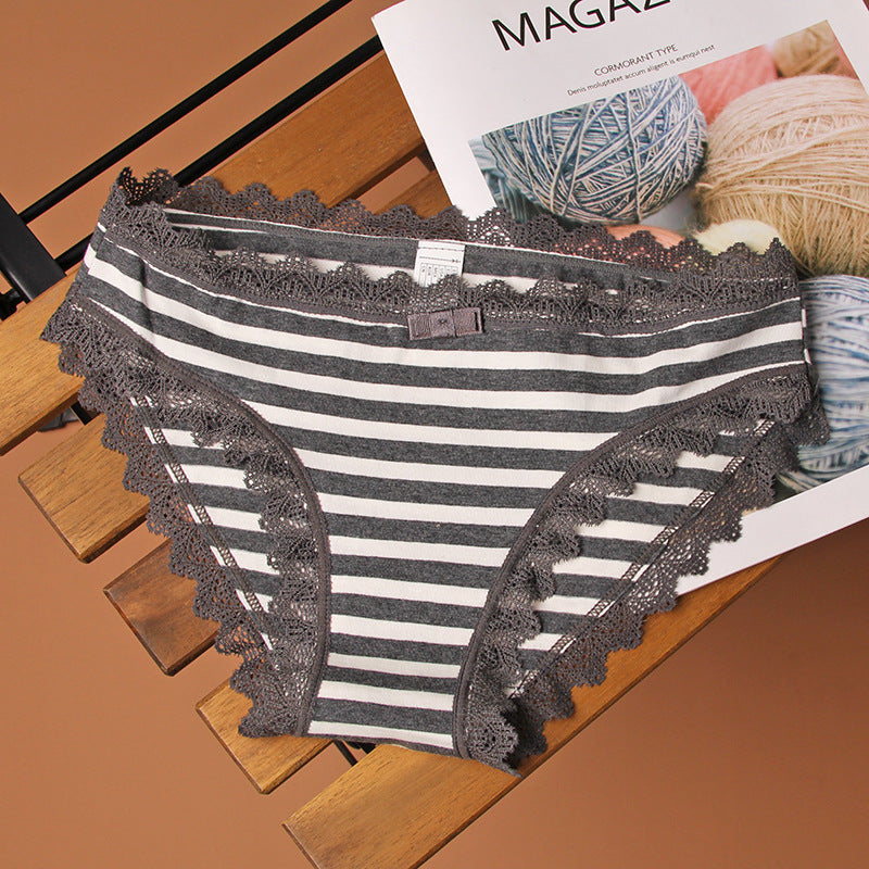 Striped Sweet Cotton Triangle Comfort Women Panties