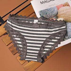 Striped Sweet Cotton Triangle Comfort Women Panties