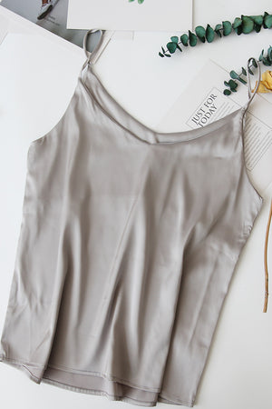 Faux silk shoulder blouse