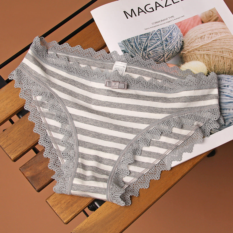 Striped Sweet Cotton Triangle Comfort Women Panties