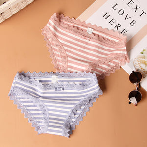 Striped Sweet Cotton Triangle Comfort Women Panties