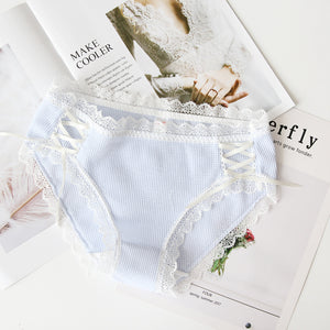 One-piece cotton lace mid-underwear