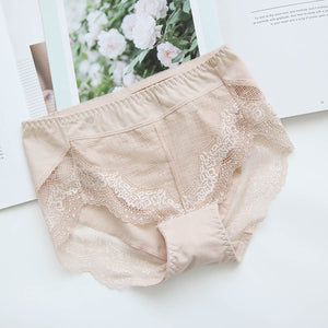 One-piece cotton lace mid-underwear