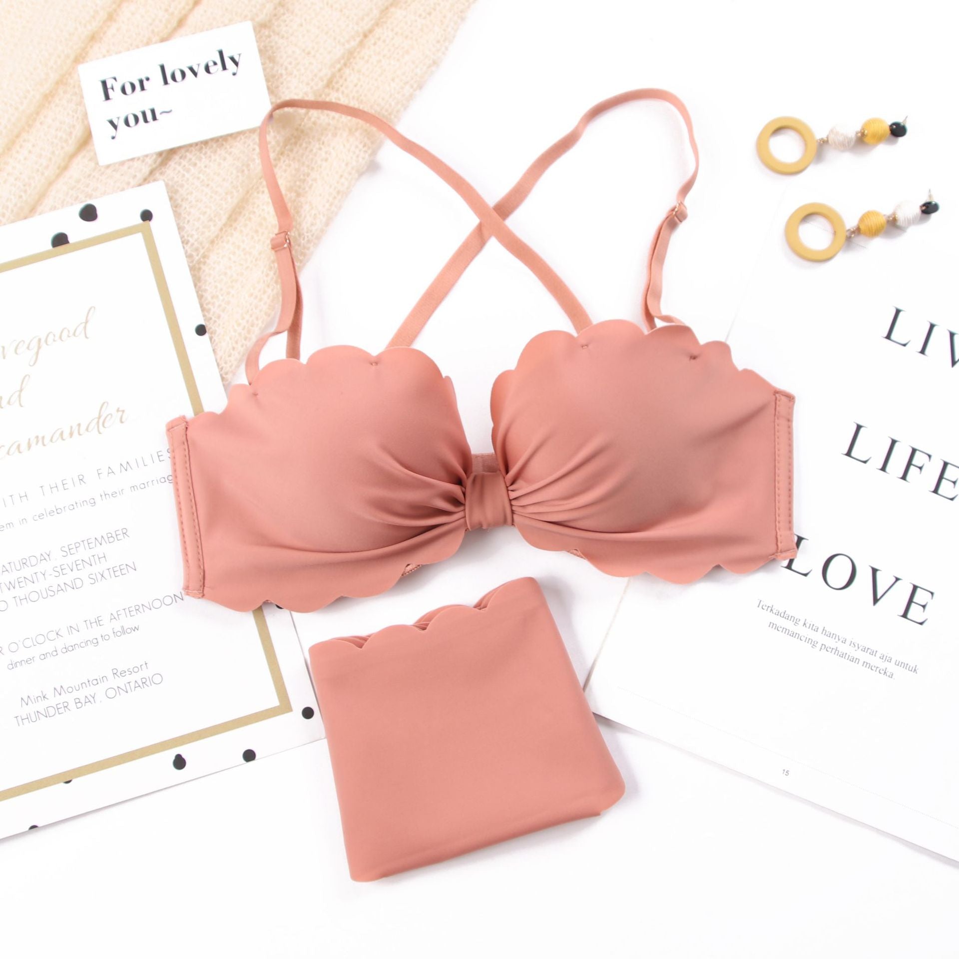 Wire free bra set