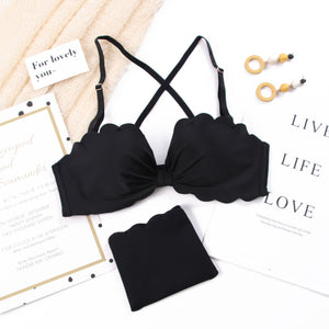 Wire free bra set